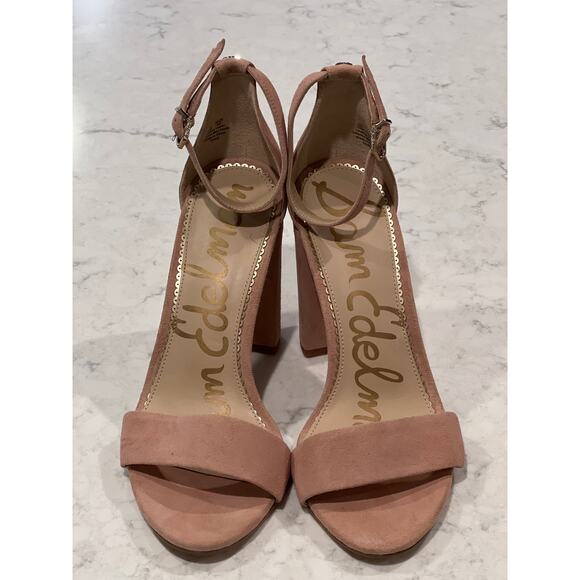 NWOT Sam Edelman Women’s Yaro Suede Leather Blocked Heel Sandal Size 10W Pink - Picture 3 of 8